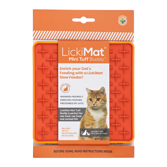 LickiMat Mini Buddy Tuff Cat - Orange