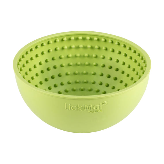 LickiMat Wobble Fun Slow Feeder Boredom Buster Anxiety Reliever Dogs. Dishwasher safe. Light Green.